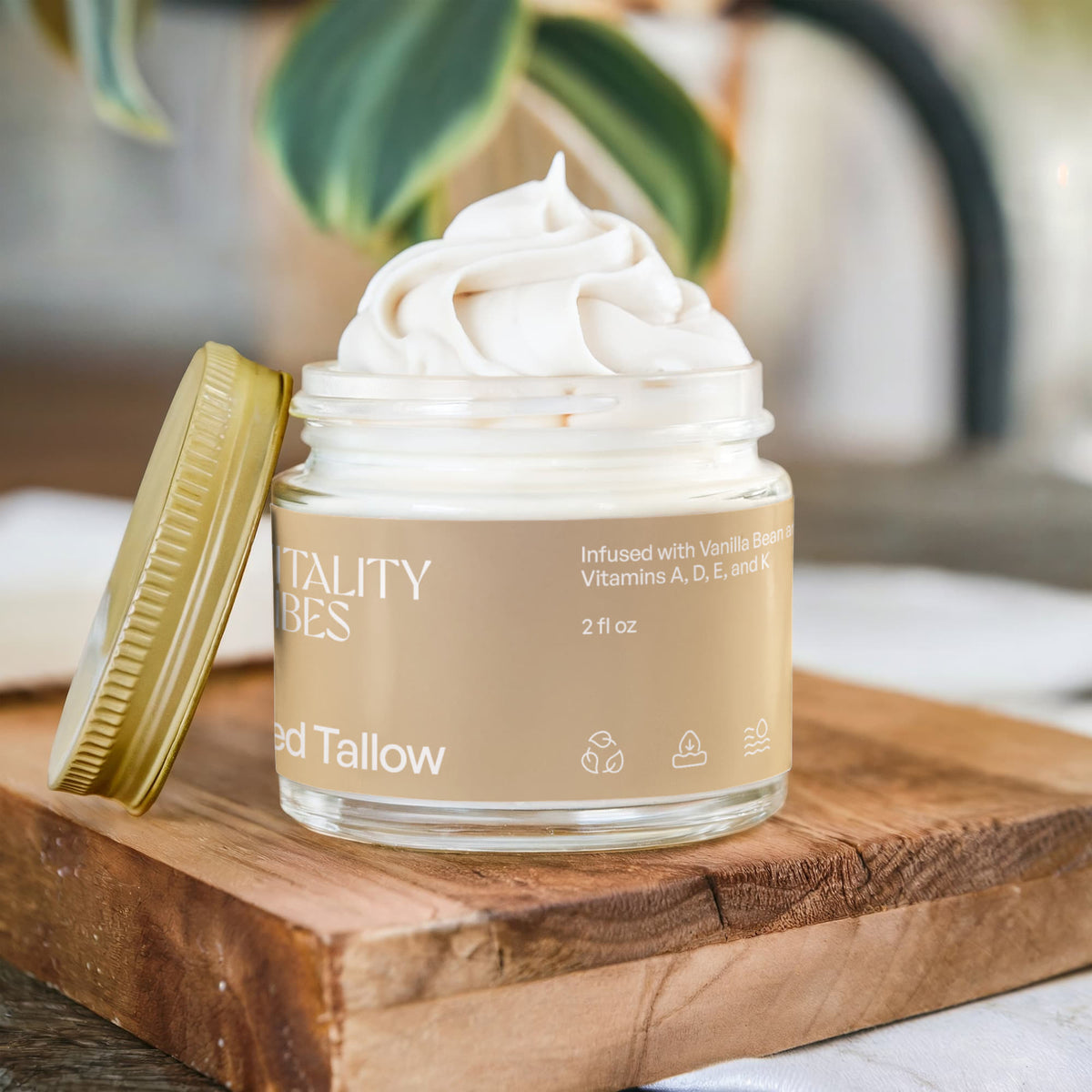 Whipped Grass-Fed Tallow Balm with Vanilla Bean