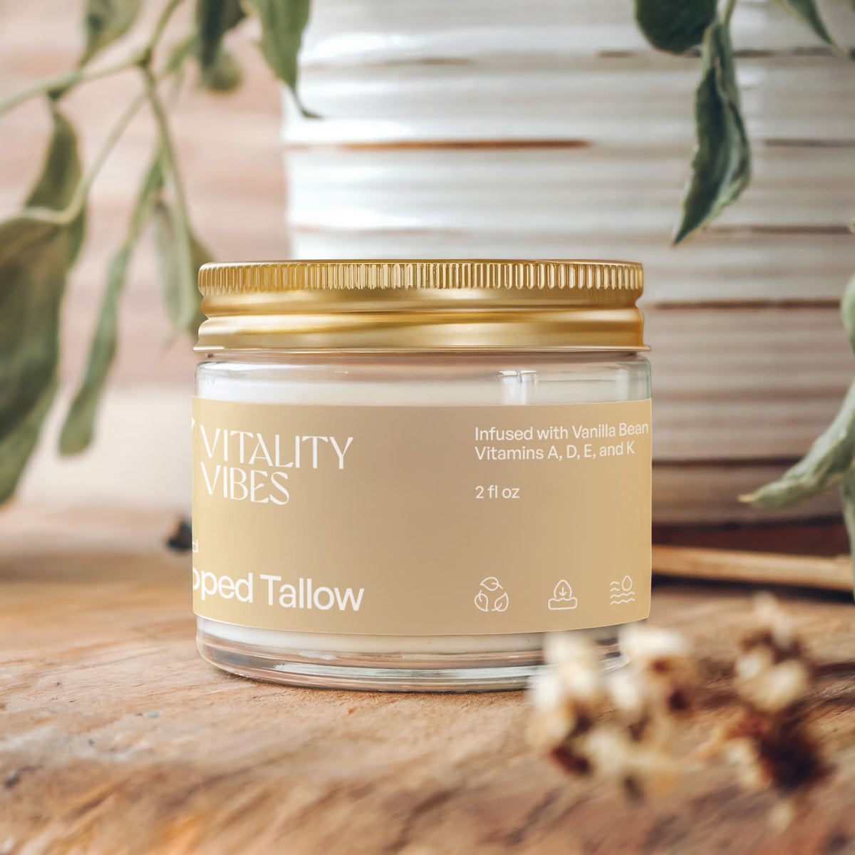 Whipped Grass-Fed Tallow Balm with Vanilla Bean