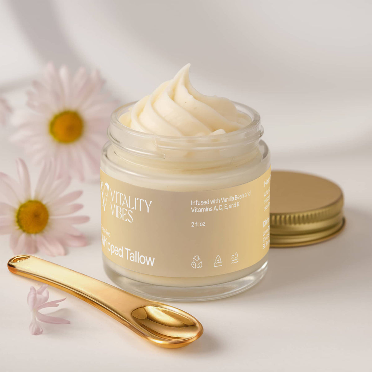 Whipped Grass-Fed Tallow Balm with Vanilla Bean