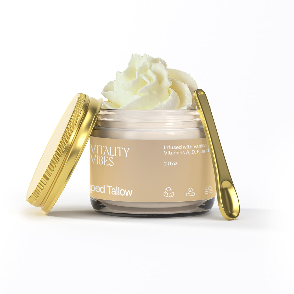 Whipped Grass-Fed Tallow Balm with Vanilla Bean